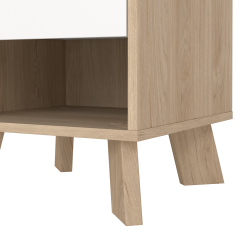 Estate natbord i hvid egelook med 1 skuffe