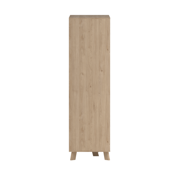 Estate garderobeskab i hvid egelook 147 x 201 cm med 3 lger og spejl