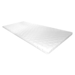 King Plus vendbar topmadras i koldskum 85 x 200  x 6 cm med hvidt quiltet betrk.
