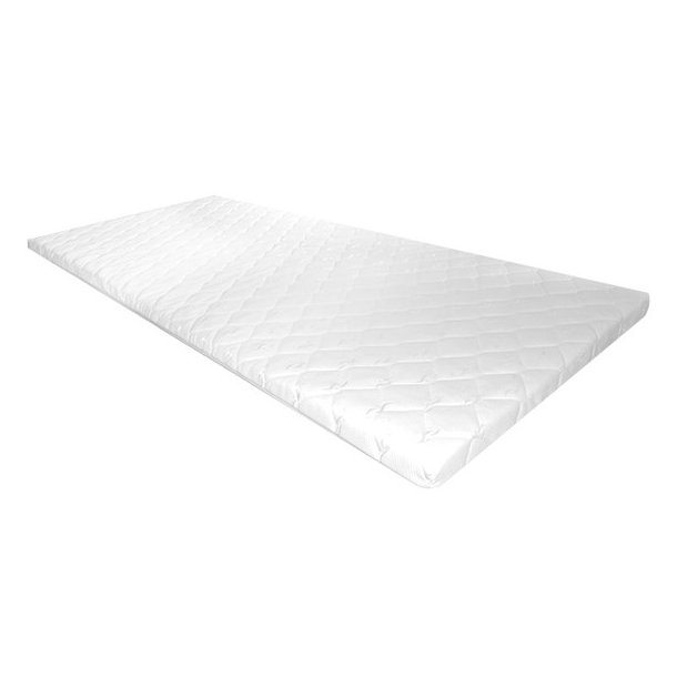 King Plus vendbar topmadras i koldskum 85 x 200  x 6 cm med hvidt quiltet betrk.