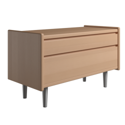 Krone sengebord i bgefiner 80 cm bred med 2 skuffer  - Dansk produceret.