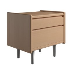 Krone sengebord 50 cm bred i bgefiner med 2 skuffer  - Dansk produceret.