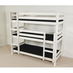 3 etage, kjeseng hvidpigmenteret, 90 cm bred inkl. lamelbunde